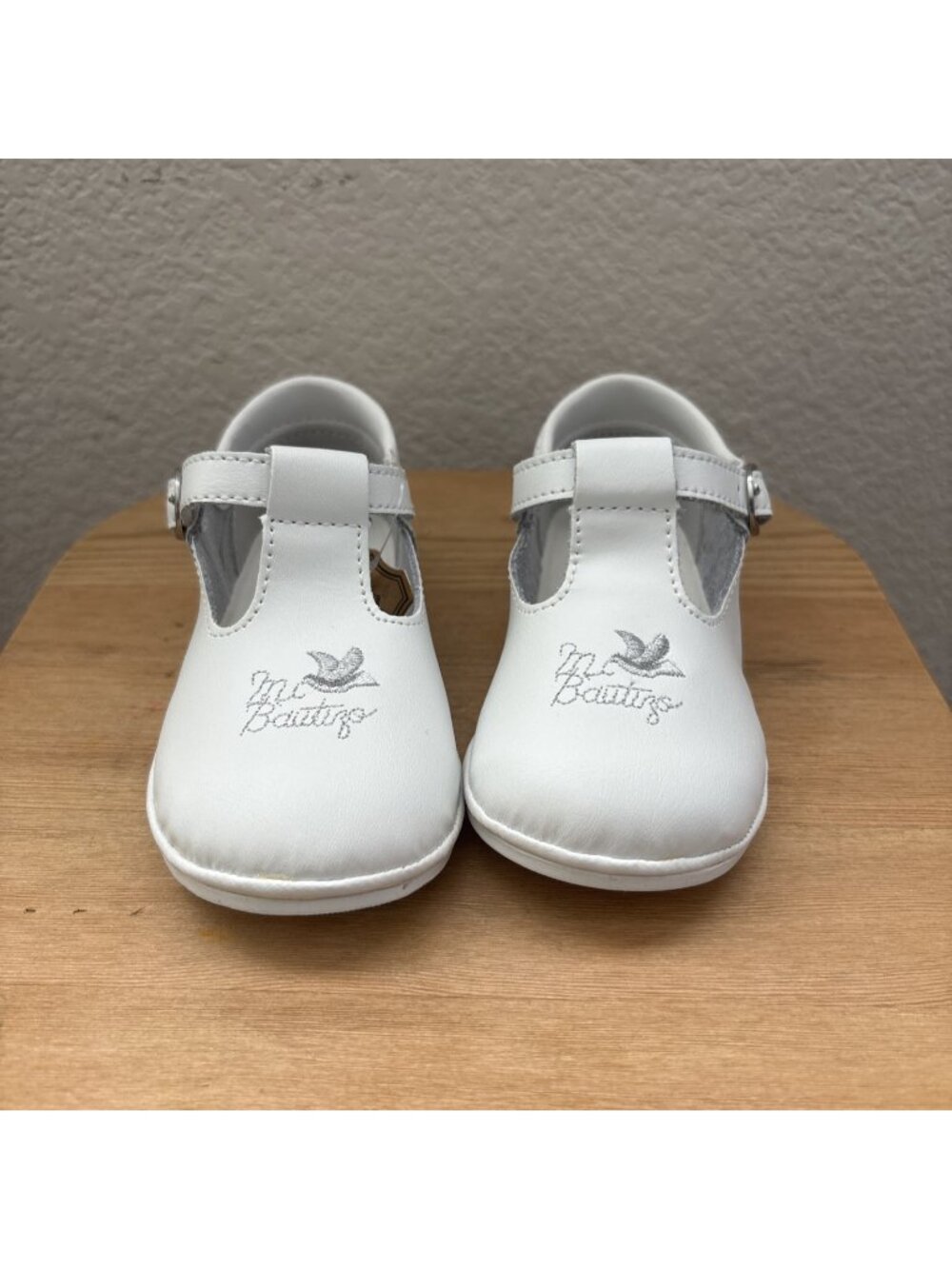 Angel Baby White Leather Strap Shoe Baptism Mi Bautizo Size 6